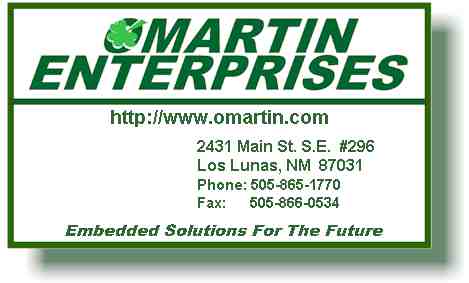 O'Martin Enterprises,Inc. - Embedded Control Solutions - LonWorks - LonTalk -  uController - DSP - Software Design - C - C++ - Assembler - Delphi - VBasic 